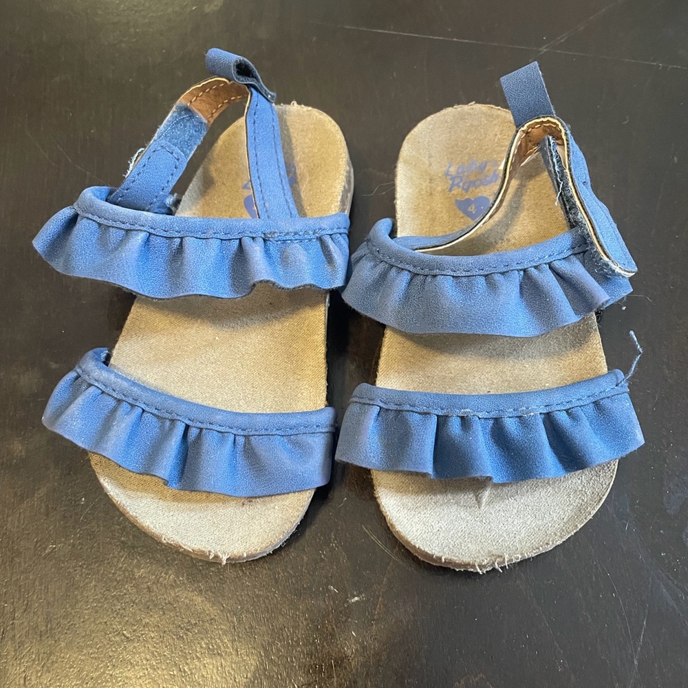 Adorable Blue Ruffle Kids Sandals